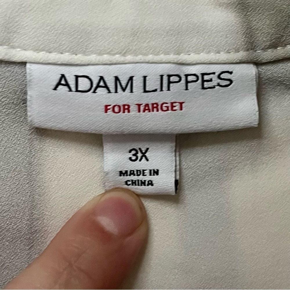 Adam Lippes x Target Window Pane Print Button Down Popover Loose Swingy Top 3X - Picture 2 of 6